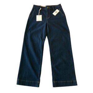 Anne Klein High Rise Wide Leg Jeans Slimming Womens 6 Dark Indigo NWT